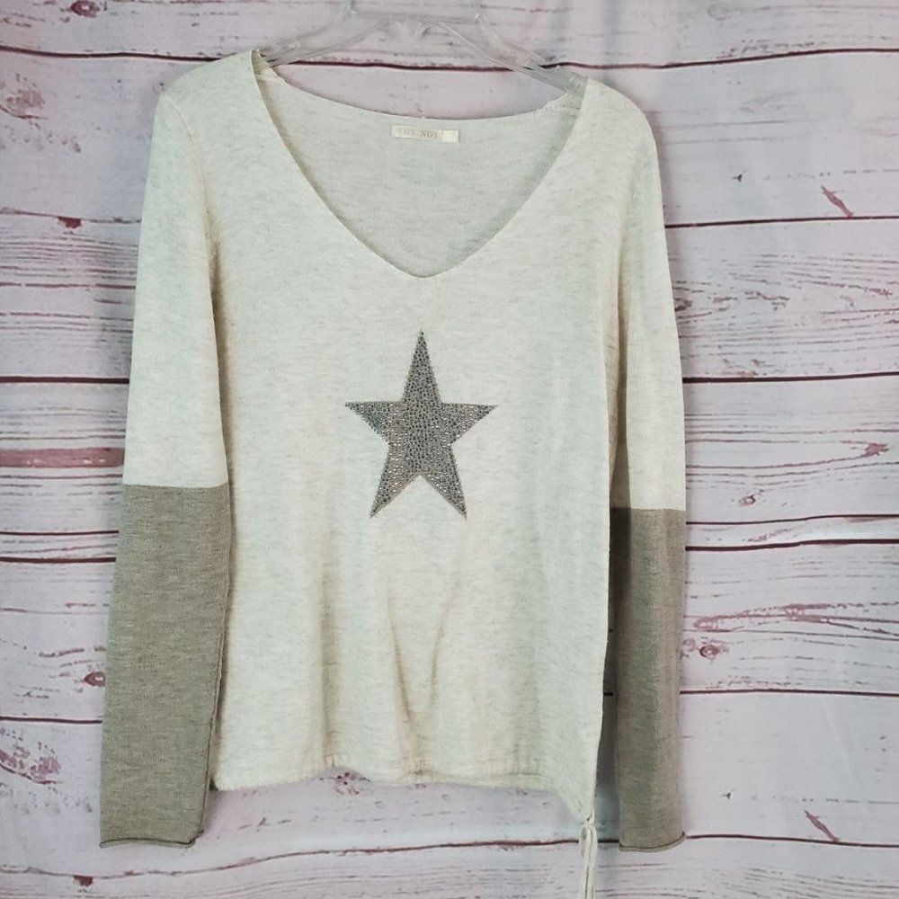 Why Not Cashmere Blend Star Sweater Ties at bottom  T/U One Size Fits All